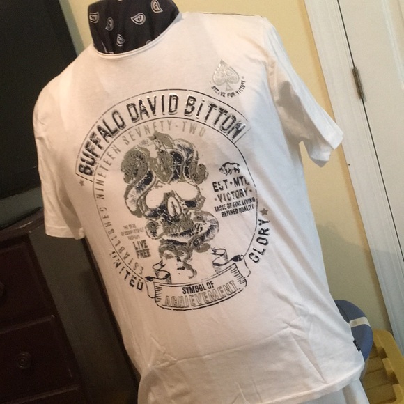 Buffalo David Bitton Men’s Tee In L/G NWT in White - Picture 6 of 11